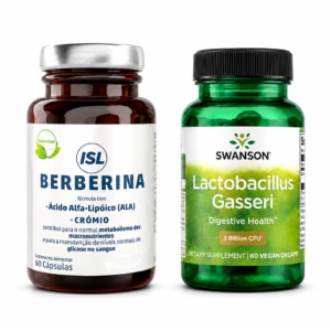 PACK METABOLIC START – ISL BERBERINA HC 1 + ALA +CRÓMIO + PIPERINA – 60 CÁPSULAS + SWANSON LACTOBACILLUS GASSERI – 60 CÁPSULAS