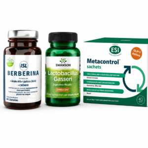 PACK METABOLIC CONTROL - ISL BERBERINA - 60 CÁPSULAS + SWANSON GASSERI - 60 CÁPSULAS + ESI METACONTROL - 40 SAQUETAS