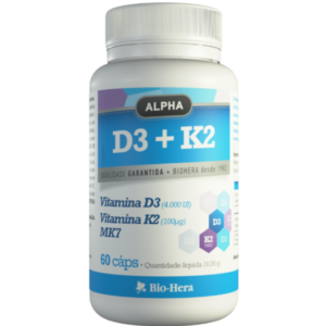 ALPHA  VITAMINA D3+K2 – 60 CÁPSULAS – BIO HERA