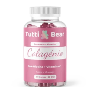 GOMAS DE COLAGÉNIO MORANGO – 60 GOMAS – TUTTI BEAR